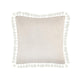 Luos Throw Pillow Tasseled Edges 20 Inch Pink Cotton Linen Blend BM331542