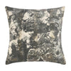 Throw Pillow, Metallic Embroidery, 22 Inch Gray Cotton Polyester