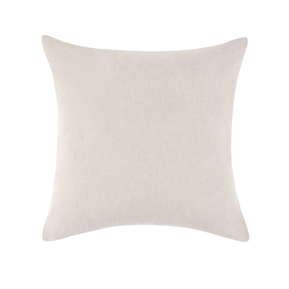 Throw Pillow Jute Linen Embroidery Pattern Square 26 Inch Beige BM331545