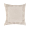 Throw Pillow, Jute Linen Embroidery Pattern, Square 26 Inch Beige