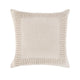 Throw Pillow, Jute Linen Embroidery Pattern, Square 26 Inch Beige