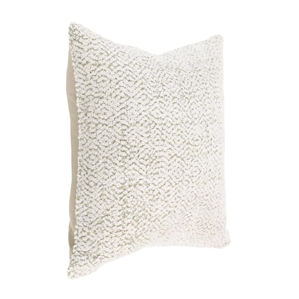 Rias Throw Pillow Square 22 Inch Woven Design Ivory Cotton Linen BM331547