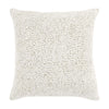 Rias Throw Pillow, Square 22 Inch Woven Design, Ivory Cotton Linen