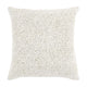 Rias Throw Pillow, Square 22 Inch Woven Design, Ivory Cotton Linen