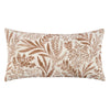 Mulo Lumbar Throw Pattern, Foliage Pattern 14x26 Inch Brown Flax Linen