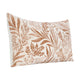 Mulo Lumbar Throw Pattern Foliage Pattern 14x26 Inch Brown Flax Linen