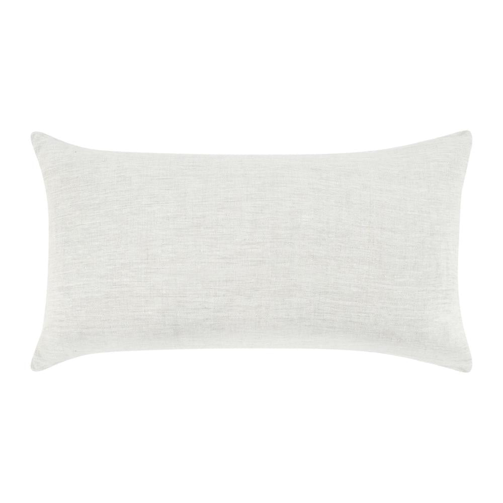 Mulo Lumbar Throw Pattern Foliage Pattern 14x26 Inch Blue Flax Linen