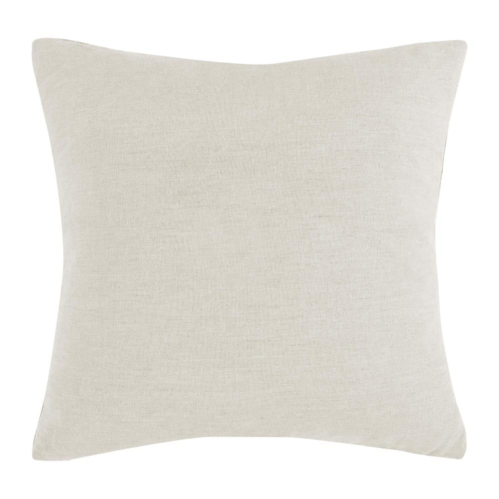 Throw Pillow Square 22 Inch Jute Embroidery White Blue Beige Green BM331552