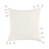 Throw Pillow Tasseled Edges with Embroidery 22 Inch Ivory Fabric BM331559