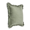 Throw Pillow Flanged Edges 22 Inch Cedar Green Cotton Linen Blend BM331560