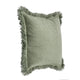 Throw Pillow Flanged Edges 22 Inch Cedar Green Cotton Linen Blend BM331560