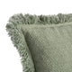 Throw Pillow Flanged Edges 22 Inch Cedar Green Cotton Linen Blend BM331560
