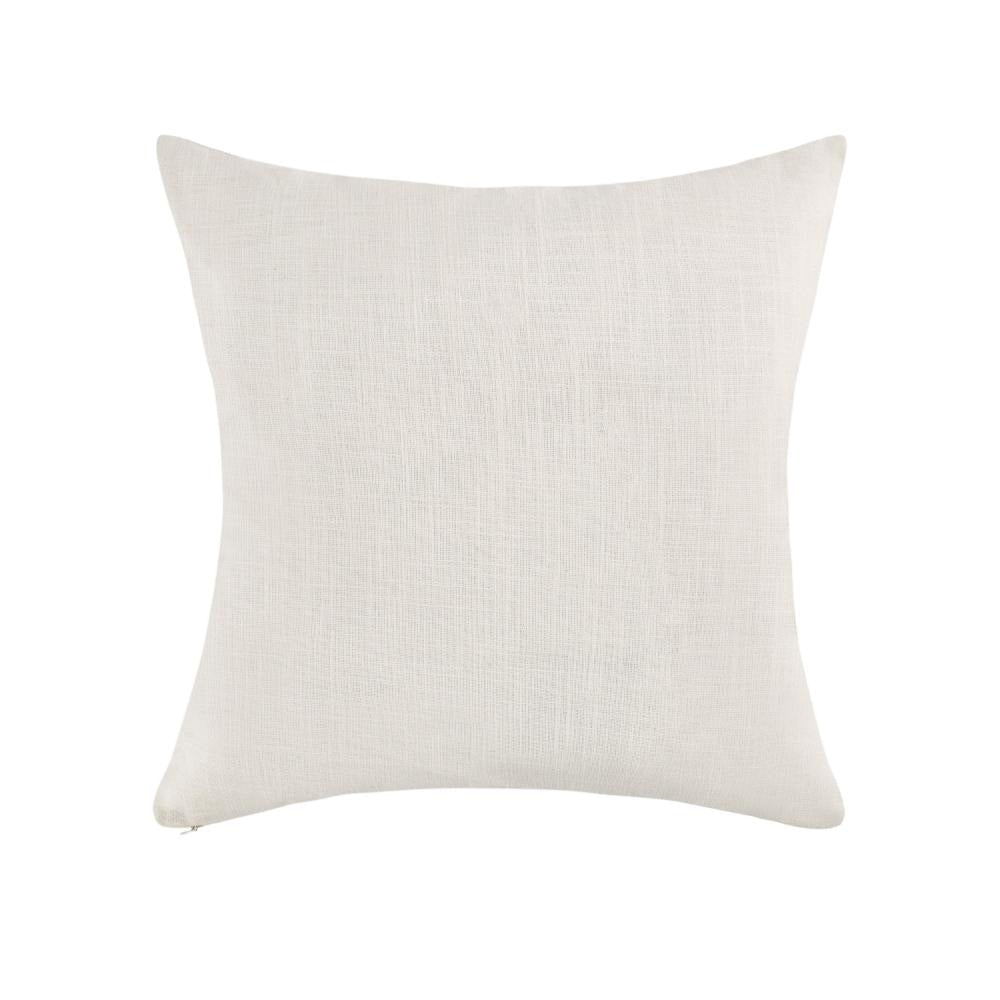 Broz Accent Throw Pillow 20 Inch Wool Applique Ivory Cotton Linen BM331562