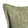 Pixie Throw Pillow Self Flange 22 Inch Green Cotton Linen Blend