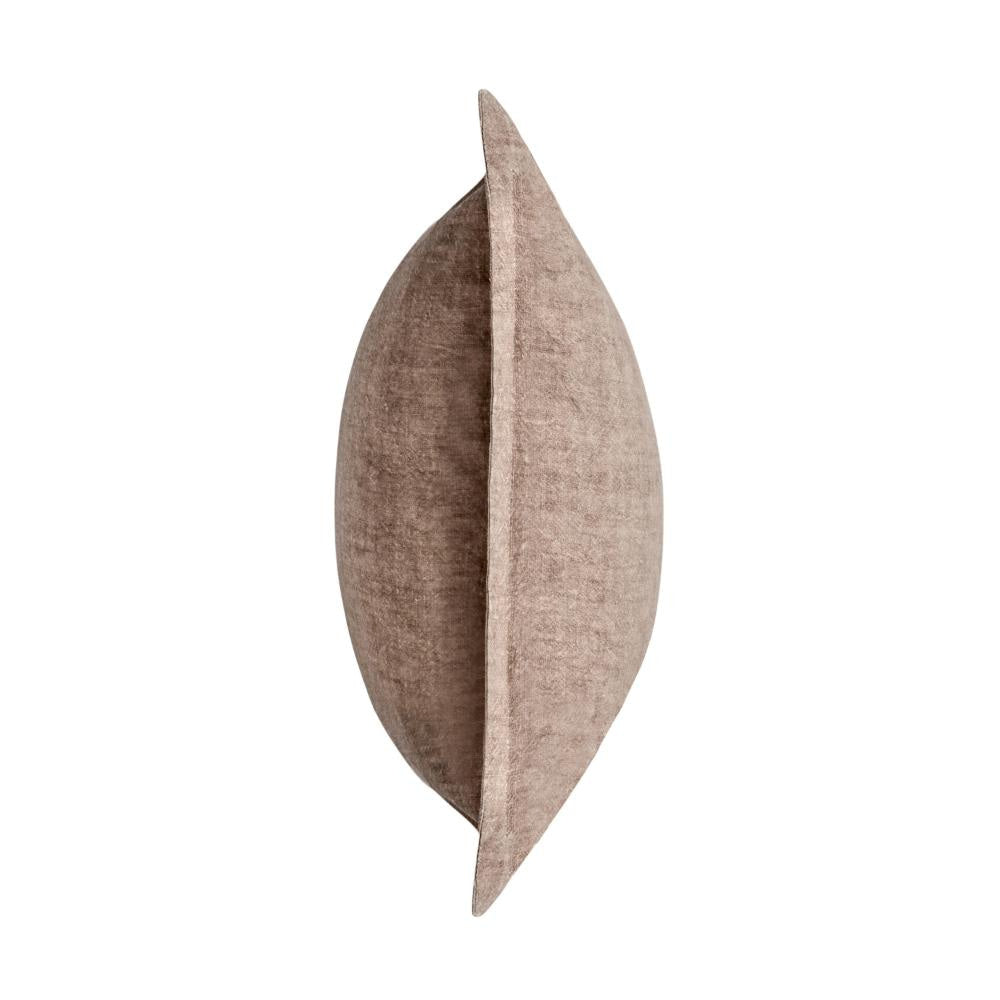 Pixie Throw Pillow Self Flange 22 Inch Light Brown Cotton Linen