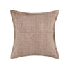 Pixie Throw Pillow, Self Flange, 22 Inch Light Brown Cotton Linen