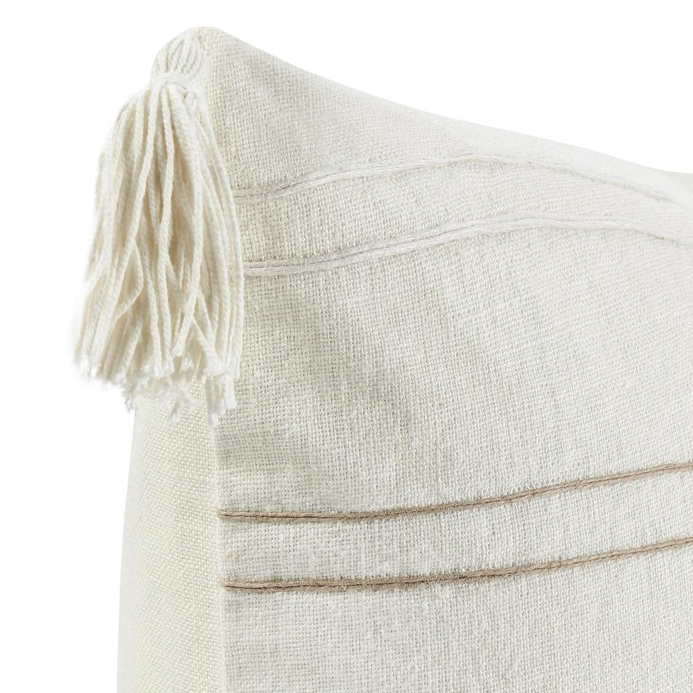 Pini Throw Pillow Boho Design Stripe Pattern 22 Inch Beige Linen BM331566
