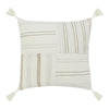Pini Throw Pillow, Boho Design Stripe Pattern, 22 Inch Beige Linen
