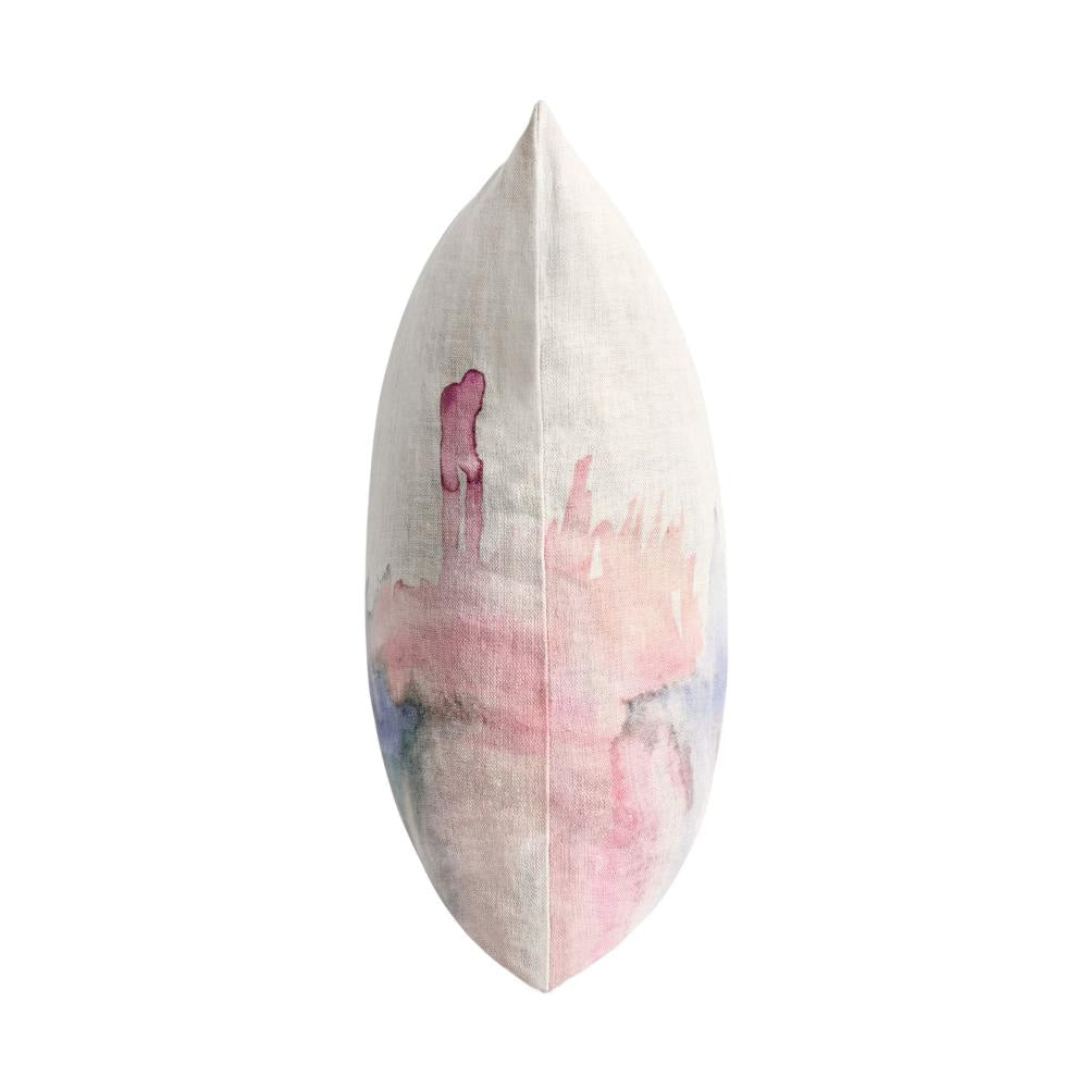 Throw Pillow Watercolor Abstract Design 20 Inch Multicolor Linen BM331567