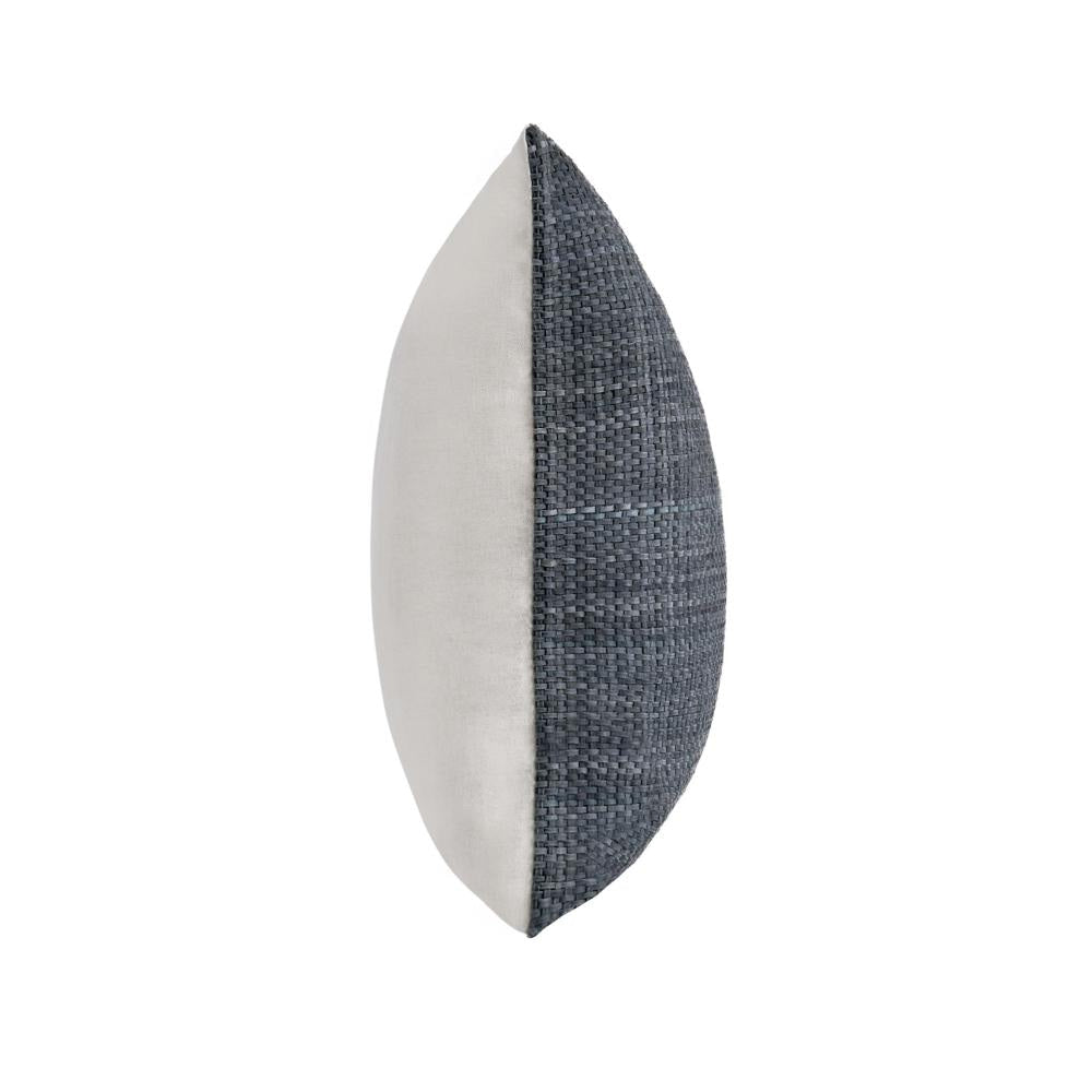 Sino Throw Pillow Woven Basket Design 18 Inch Blue Suede Leather BM331569