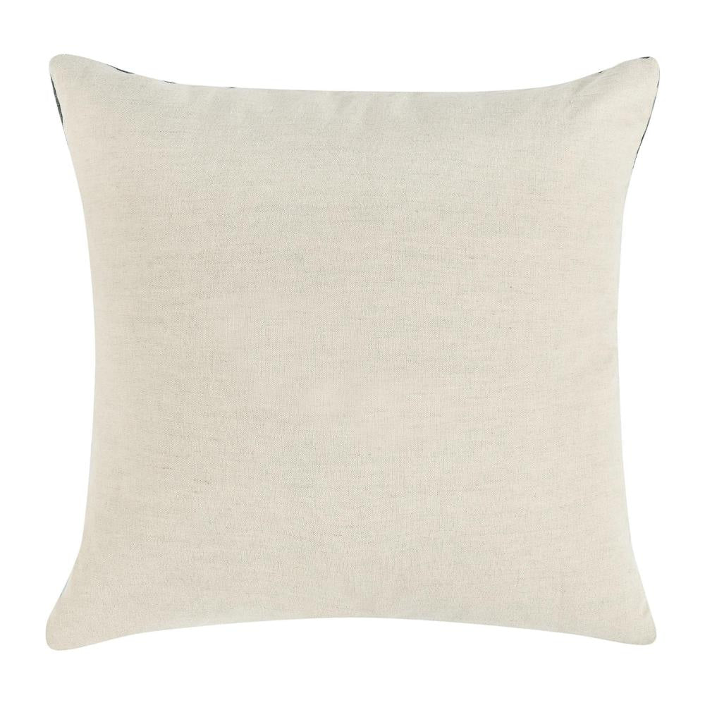 Biki Throw Pillow 22 Inch Hand Applied Applique Design Blue White