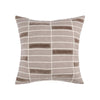 Throw Pillow, 22 Inch Hand Screen Print Geometric Design, Brown Linen