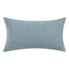 Reto Lumbar Throw Pillow 14x26in Striped Applique Blue Cotton Linen BM331575