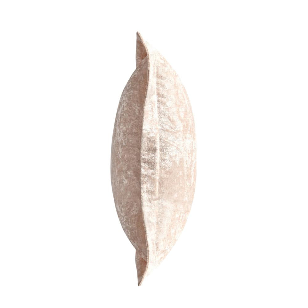 Brad Throw Pillow 22 Inch Flanged Finish Nude Beige Rayon Velvet BM331577