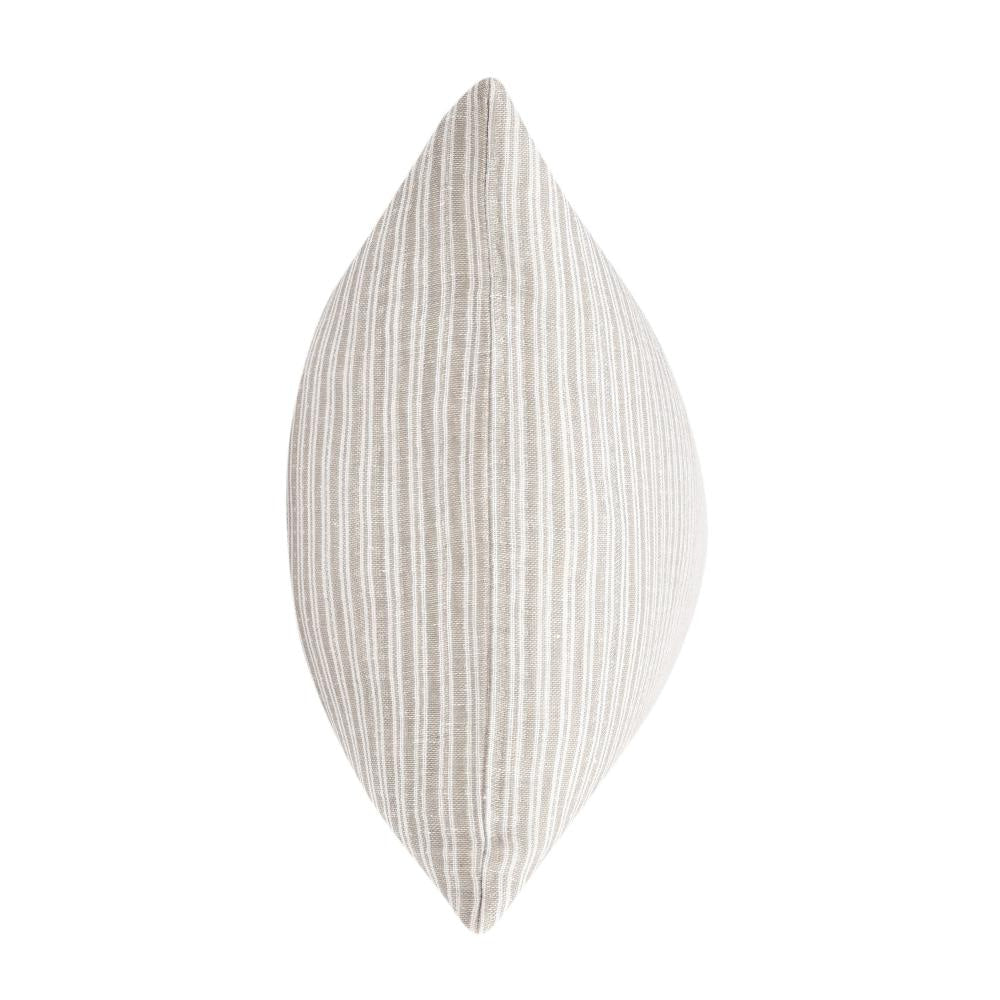 Irma Lumbar Throw Pillow 16x36in Stripe Pattern Beige Cotton Linen BM331578