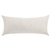 Irma Lumbar Throw Pillow, 16x36in Stripe Pattern, Beige Cotton Linen