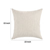 Irma Throw Pillow 22 Inch Stripe Pattern Beige Cotton Linen Blend BM331579