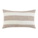 Lumbar Throw Pillow, 14x26 Inch Horizontal Stripes, White, Brown Linen