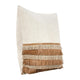 Accent Throw Pillow Cotton Jute and Leather Fringe 20 Inch Square BM331581