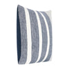 Chia Throw Pillow 22 Inch Blue White Coastal Striped Linen Pattern