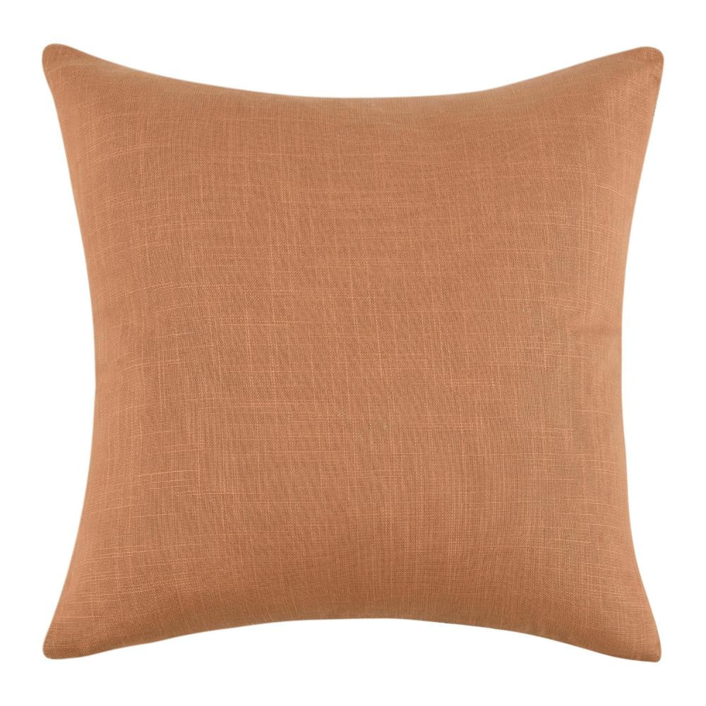 Chia Throw Pillow 22 Inch Brown White Coastal Striped Linen Pattern