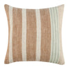 Chia Throw Pillow, 22 Inch Brown White Coastal Striped Linen Pattern