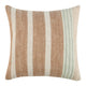 Chia Throw Pillow, 22 Inch Brown White Coastal Striped Linen Pattern