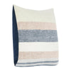Diu Throw Pillow 22 Inch Woven Linen Coastal Striped White Gray Blue BM331589