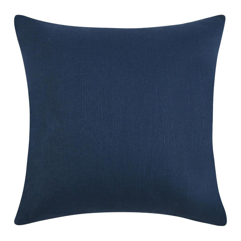 Diu Throw Pillow 22 Inch Woven Linen Coastal Striped White Gray Blue BM331589