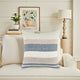 Diu Throw Pillow 22 Inch Woven Linen Coastal Striped White Gray Blue BM331589