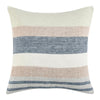Diu Throw Pillow, 22 Inch Woven Linen, Coastal Striped White Gray Blue