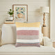 Diu Throw Pillow, 22 Inch Woven Linen, Coastal Striped Red Gray Yellow