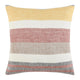 Diu Throw Pillow, 22 Inch Woven Linen, Coastal Striped Red Gray Yellow