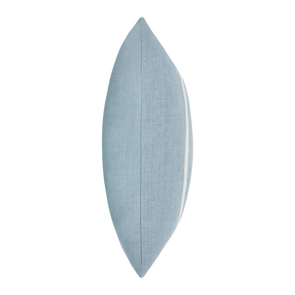 Tiso Throw Pillow Woven Tape Pattern 24 Inch Blue Cotton Linen Blend BM331592