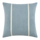 Tiso Throw Pillow, Woven Tape Pattern, 24 Inch Blue Cotton Linen Blend