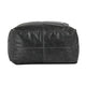 Square Pouf Ottoman 24 Inch Black Real Leather Reversible Design BM331594