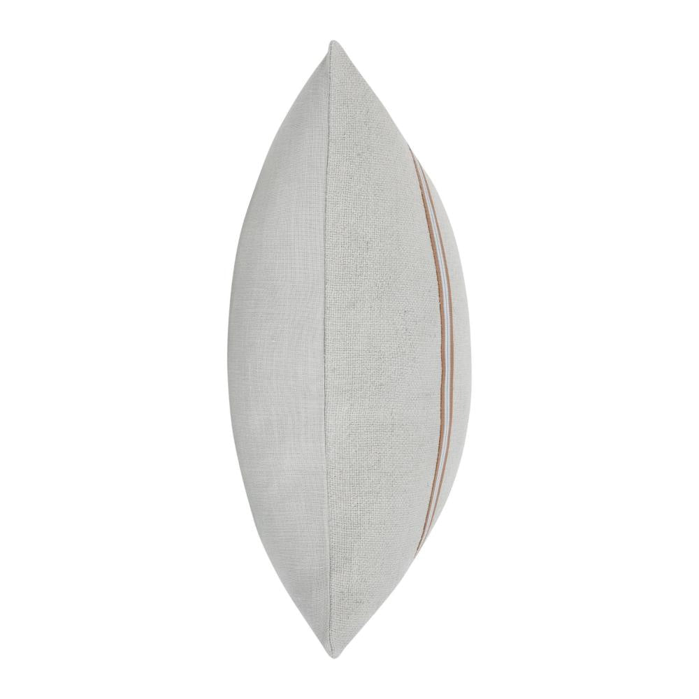 Throw Pillow Woven Tape Pattern 24 Inch Green Cotton Linen Blend BM331595