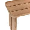 Eira Outdoor Coffee Table, Plank Top, Natural Brown Teak Wood 32 Inch