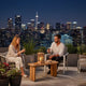 Eira Outdoor Coffee Table, Plank Top, Natural Brown Teak Wood 32 Inch