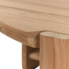 Lior Outdoor Coffee Table, Round Plank Top, Natural Brown Wood 48 Inch